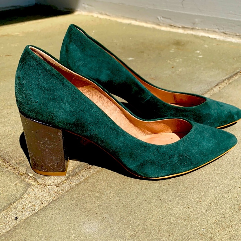 Anthropologie emerald green heels